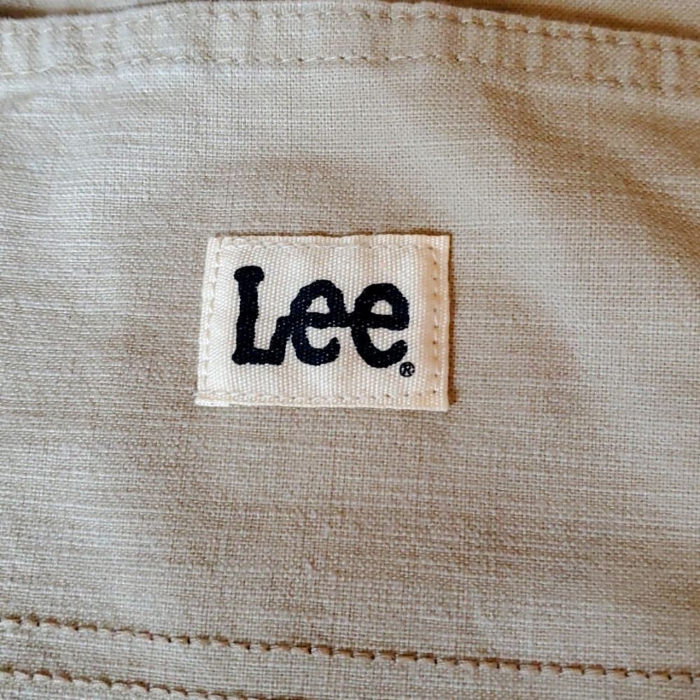 Lee Tan Flat Front Stretch Khaki Chino Shorts Size 10 Medium - Picture 9 of 9